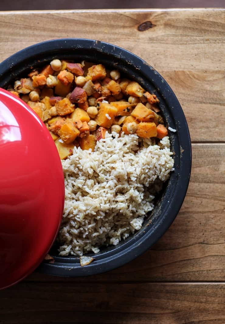 Butternut Squash and Sweet Potato Tagine - an easy, pleasing, nutritious vegan dinner recipe