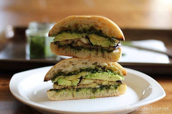 Roasted Eggplant Sandwich with Avocado and Kale Pesto | https://67maleproducts.com Roasted Eggplant Sandwich with Avocado and Kale Pesto | https://67maleproducts.com