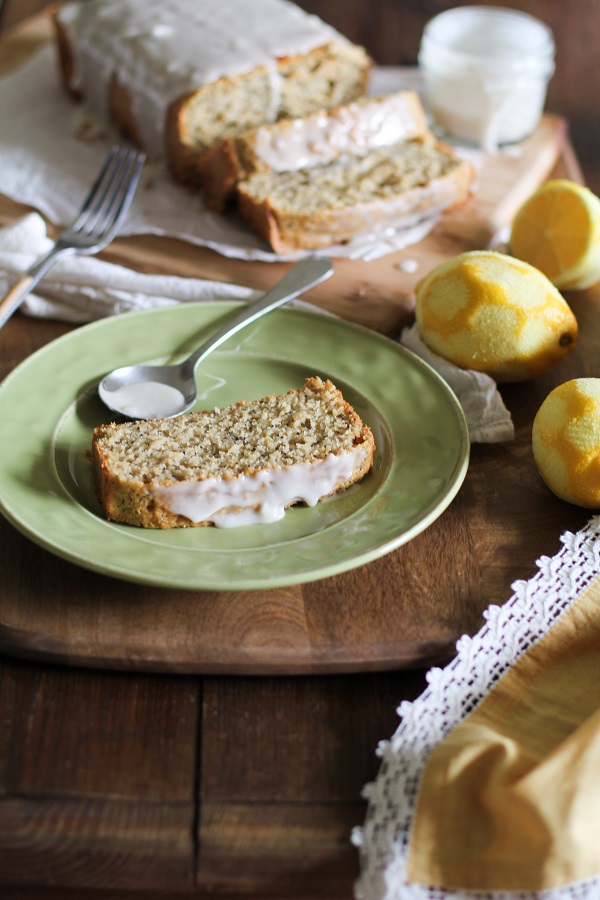 Gluten Free Lemon Poppy Seed Bread with Honey-Lemon Glaze