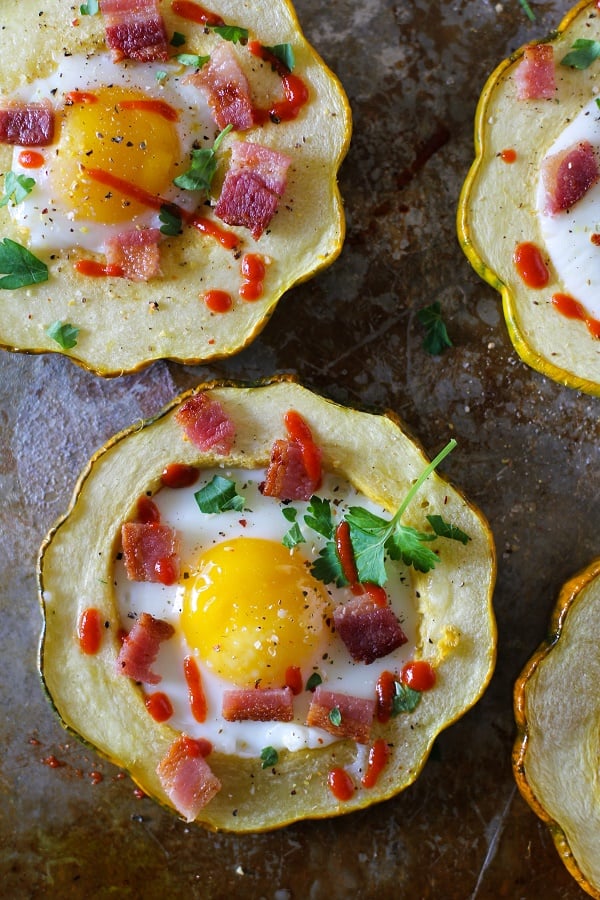 Acorn Squash Egg-in-the-Hole #breakfast #vegetarian #healthy #recipe @roastedroot