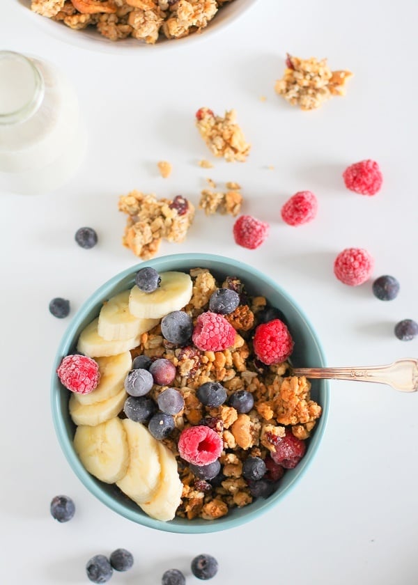 Coconut Walnut Sunflower Seed Paleo Granola | theroastedroot.net #glutenfree #sugarfree #healthy #breakfast #recipe @roastedroot