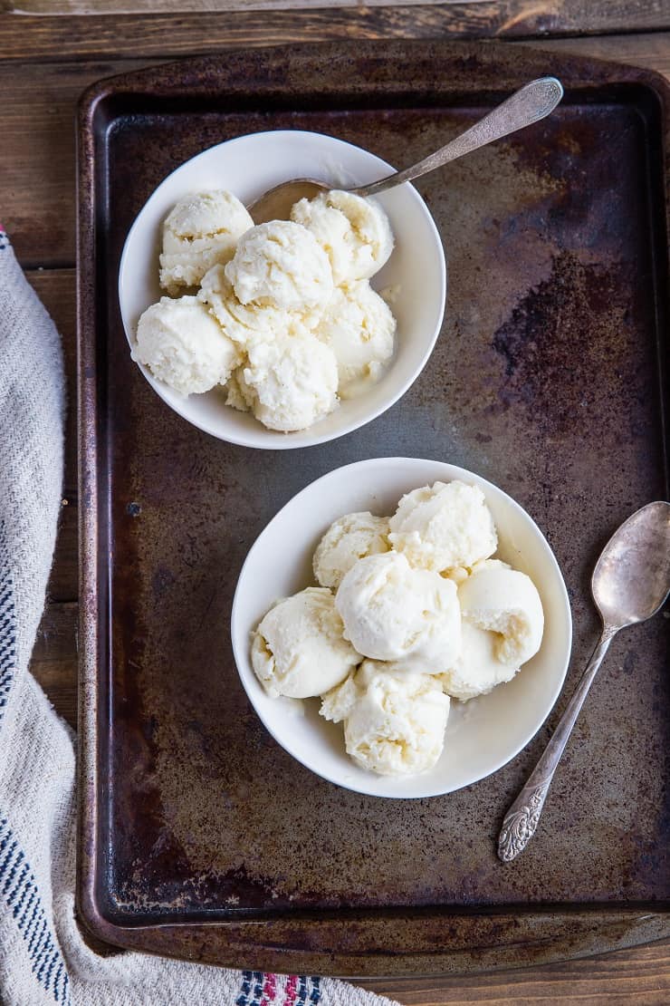 Vanilla Keto Ice Cream with pletny of milk and sweetener options to customize the ice cream.