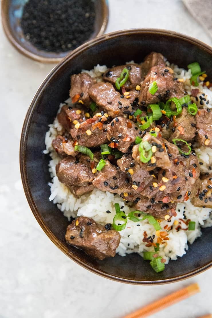 Pressure Cooker Paleo Korean Beef Bulgogi - an easy Korean beef recipe made soy-free and refined sugar-free | TheRoastedRoot.net