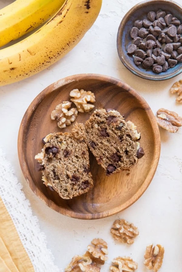 Flourless Oatmeal Banana Nut Muffins made with oats - gluten-free, no added sugar, oil-free, dairy-free, amazing healthy muffin recipe