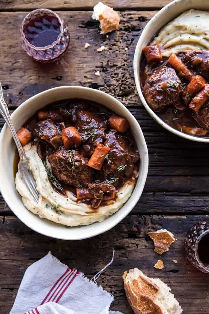 This Healthier Instant Pot Coq au Vin is for those cold fall and winter nights when you want a fancy slow braised chicken, but you want it ready in less than an hour. All made in the instant pot (or the slow cooker), using simple, wholesome ingredients that you might already have on hand.