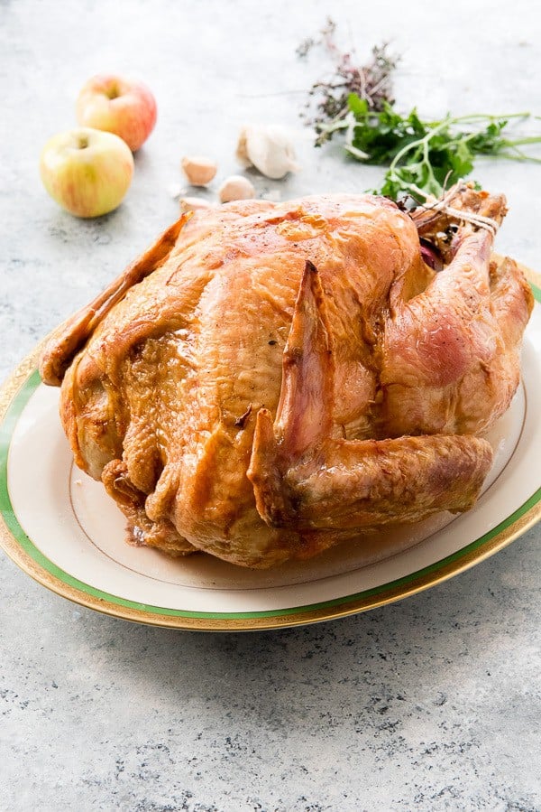 Easy Roast Turkey from Boulder Locavore - No brining or advance prep is needed for this super easy turkey recipe! This recipe post includes everything you need to know about cooking a Thanksgiving turkey, AND includes a unique tip!: flipping the turkey half-way through! Check it out to learn how to make turkey the easy way.ย