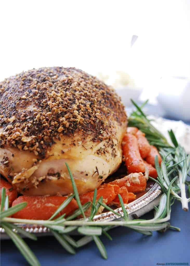 Crock Pot Turkey Breast from Allergy Awesomeness -ย Thanks to the slow cooker and generous seasonings, this Crock pot Turkey Breast not only makes the main dish for your Thanksgiving, but the amazing juices make the simplest blender onion mushroom gravy.ย