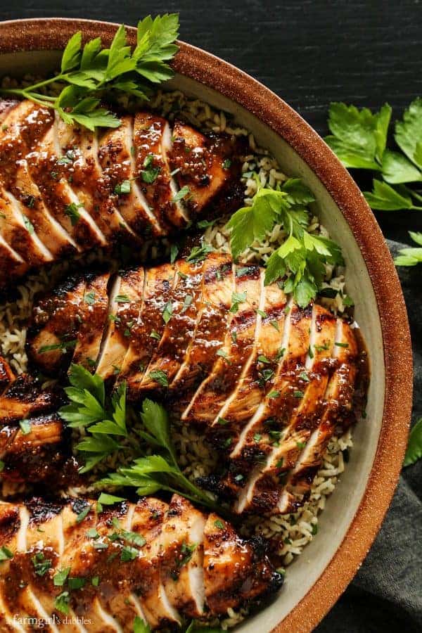 Grilled Brown Sugar Tenderloin from A Farmgirlโs Dabbles - ย This Grilled Turkey Tenderloin with Brown Sugar and Whole Grain Mustard recipe is tender, flavorful, and easy to make! Perfect for Thanksgiving and summer grilling! Plus, turkey tenderloin is lower in fat than dark meat, so itโs a great option for those trying to keep it lower in calories or fat.