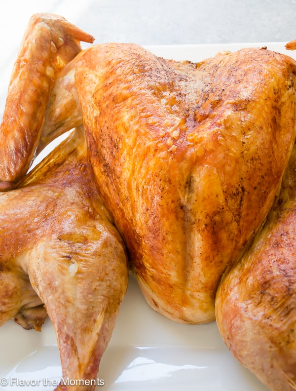 Perfect Spatchcook Turkey from Flavor the Moments - an easy spatchcock turkey recipe, giving you the most evenly cooked turkey in about an hour and a half!ย