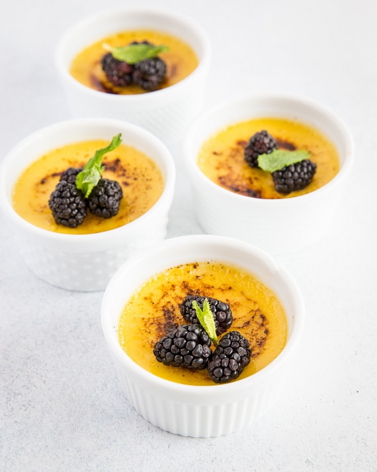 Dairy-Free Paleo Creme Brulee Recipe - a delicious custard dessert with amazing caramelized sugar topping