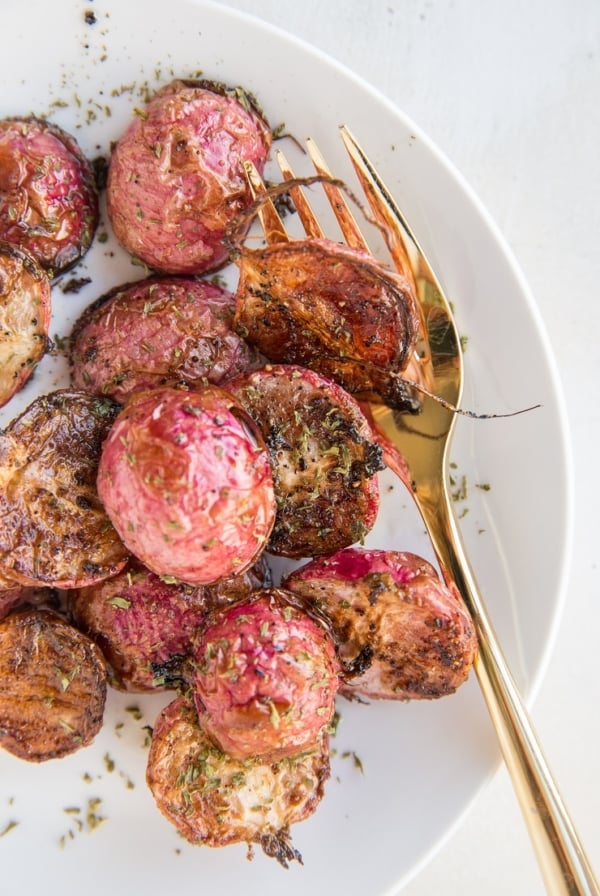 Roasted Radishes - an easy tutorial on how to make perfect roasted radishes for a healthy side dish.