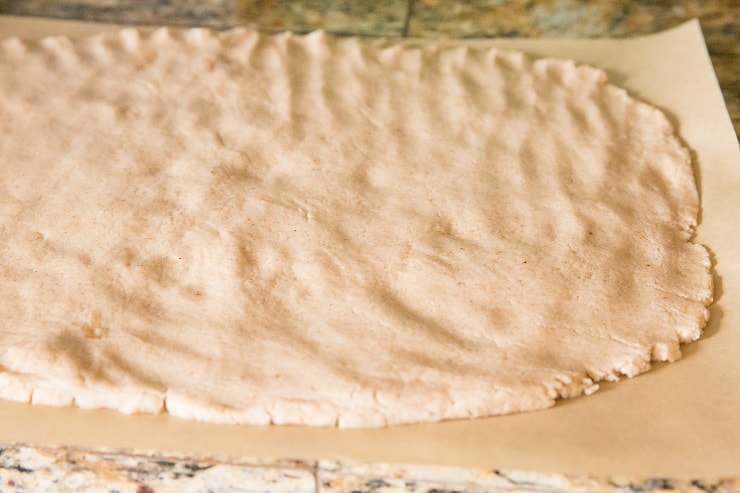 Press the dough into a rectangle