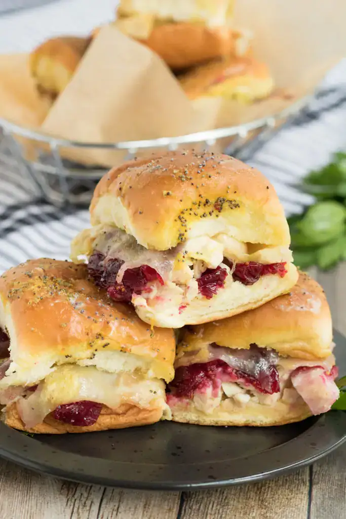Turkey Cranberry Sliders from Confessions of Parentingย - Turkey cranberry sliders are the perfect addition to your leftover turkey recipes! These are simple to make and taste amazing! With the Hawaiian rolls and garlic mustard, you canโt beat this Thanksgiving leftover treat!