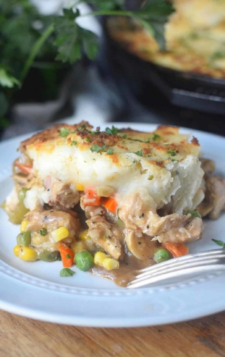 Turkey Shepherds Pie from Butter Your Biscuitย - Turkey shepherd's pie is a delicious way to use up those Thanksgiving leftovers. Super easy to make and loved by everyone!