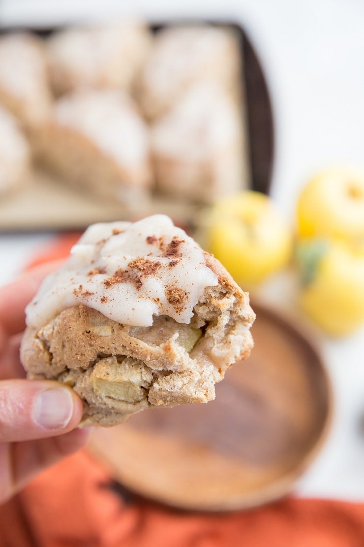 Vegan Gluten-Free Apple Scones - egg-free, dairy-free, refined sugar-free, and easy to prepare delicious scones