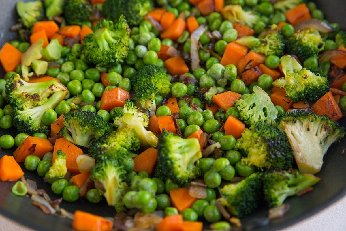 Sauté the vegetables in a skillet