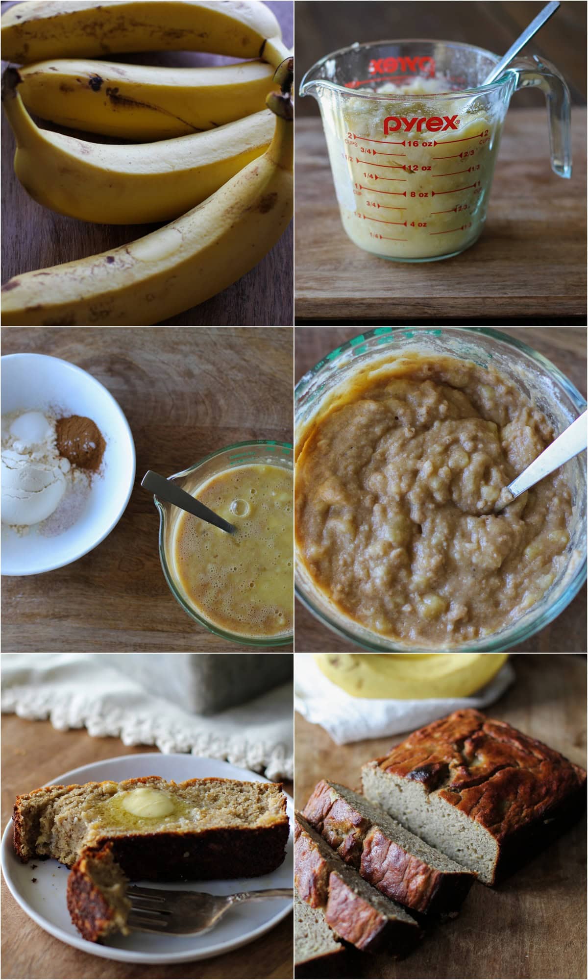 Process shot of making coconut flour banana bread