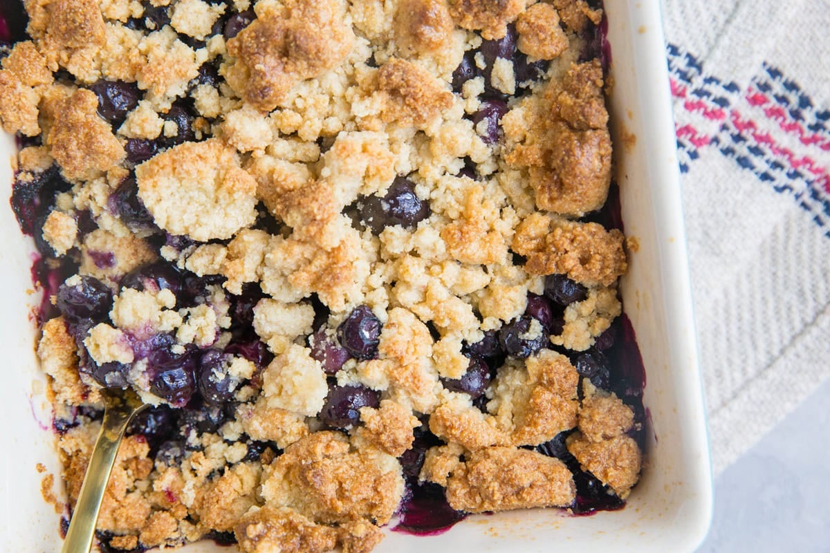 Blueberry Crumble - sugar-free, dairy-free, grain-free and healthy
