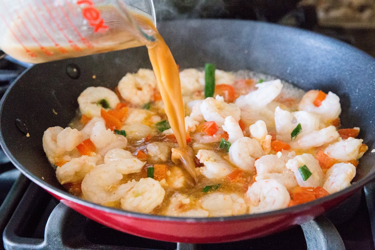 Add in the kung pao sauce.