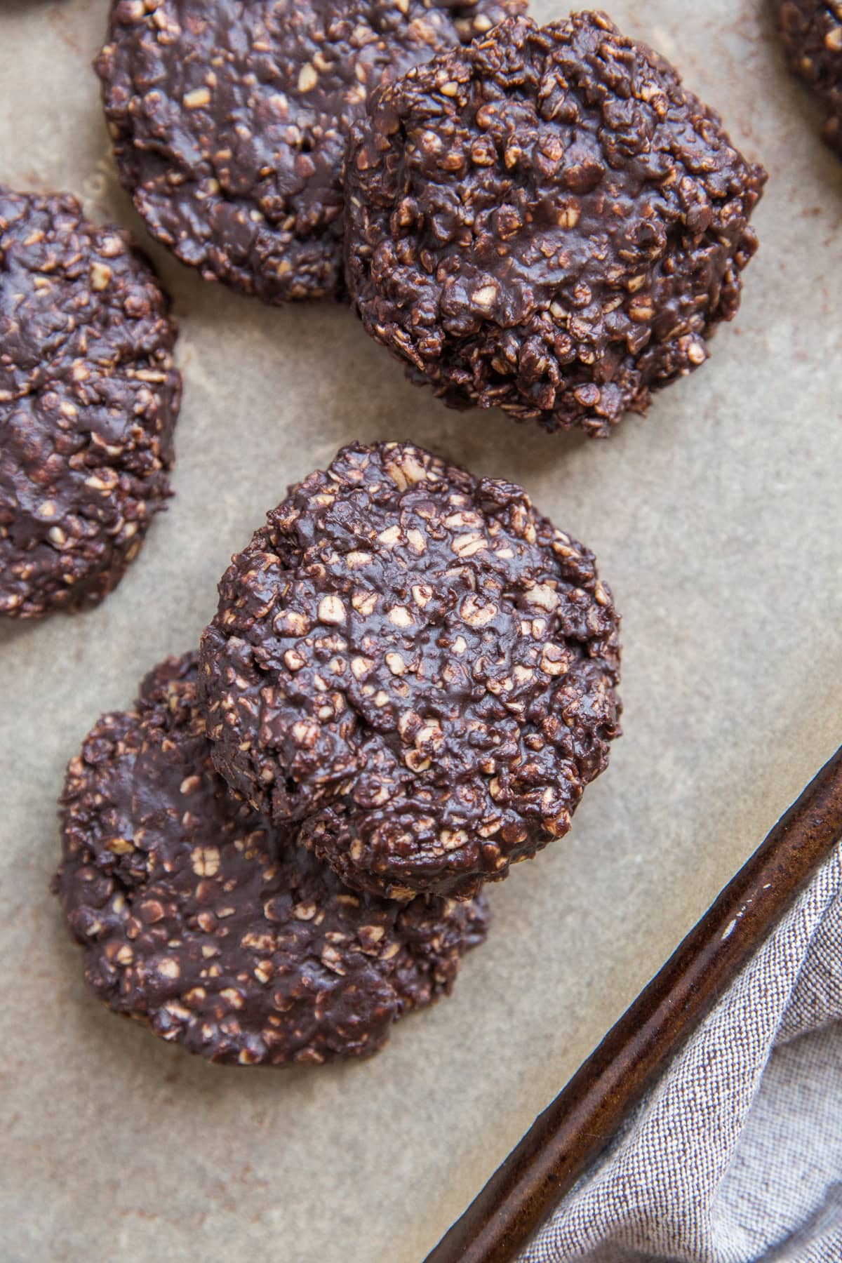 Cookie sheet with no-bake cookies