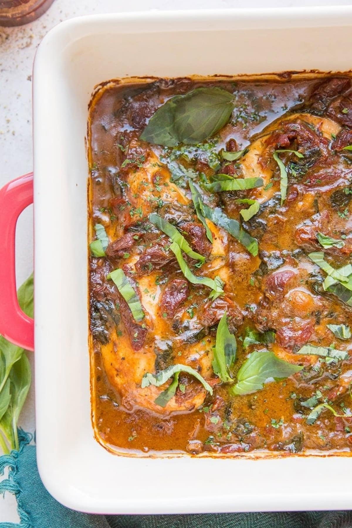 Creamy Sun-Dried Tomato Basil Chicken - baked chicken in a creamy rustic sauce that is dairy-free and gluten-free