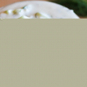 Bowl of homemade tzatziki sauce
